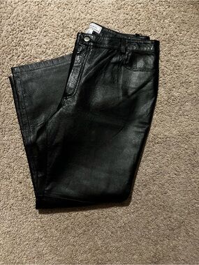 Passport woman’s Black Straight Leather Jeans